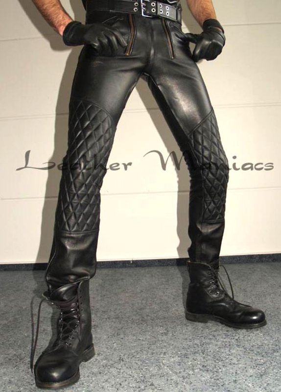 padded leather pants